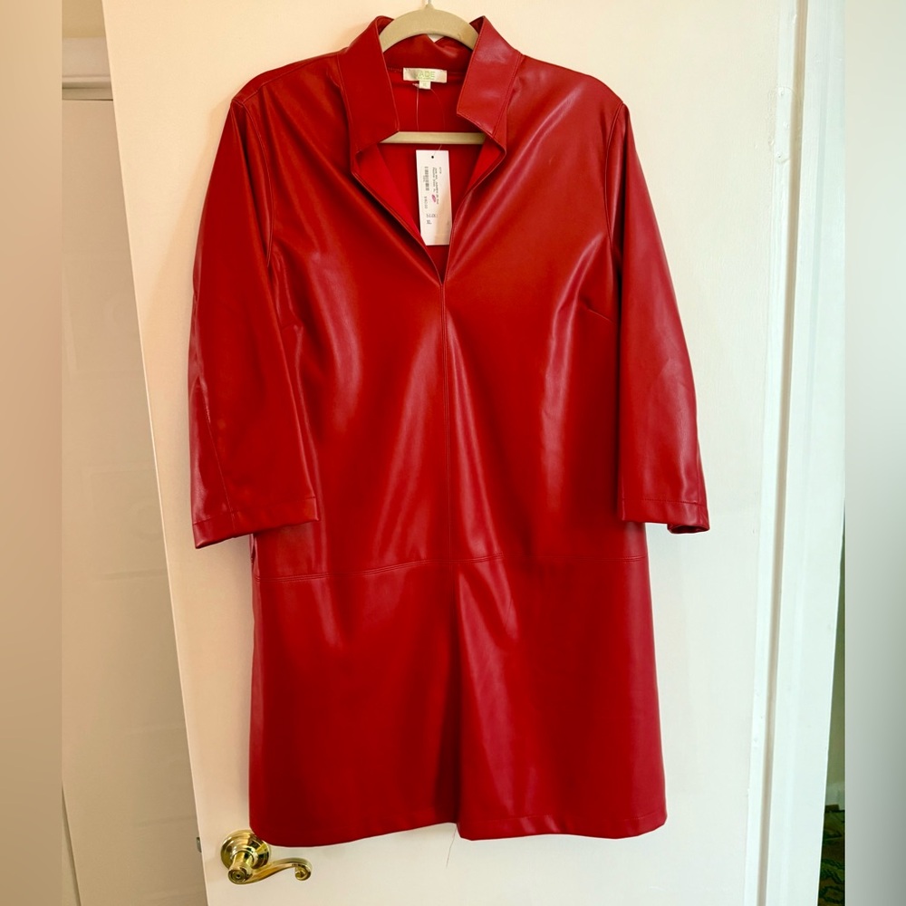Jade Red “Leather” Mini Dress